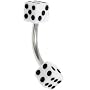 BELLY - 7/16 White DICE Belly Button Ring