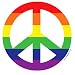 Peace Sign in Rainbow Stripes Round Sticker 4-inch Gay