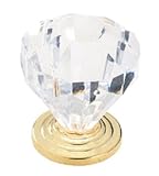 Amerock Solid Brass 1 3/16 Acrylic Cabinet Knob Polished Brass Base