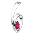 14K White Gold Chatham Created Ruby Pendant