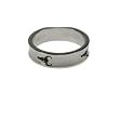 316L stainless steel ring with matte polish and laser cut design - Skull with horns - 6mm width (Sizes 9-13)