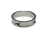 316L stainless steel ring with matte polish and laser cut design - Skull with horns - 6mm width (Sizes 9-13)