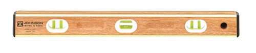Johnson Level & Tool 524 24-Inch Brass Bound Mahogany Level