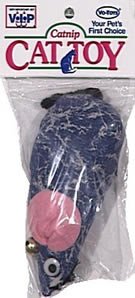 Vo-Toys Denim Catnip Mouse 3.75in Cat Toy