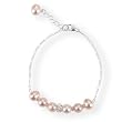 Six Degrees Cultured Pearl Silver Bracelet, Peach Pink