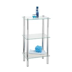 WENKO 15851100 Exclusiv Haushalts- und Badregal Yago - 3 Glas-Ablagen, Chrom, 40 x 74 x 30 cm