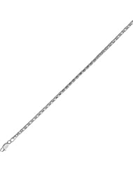sterling silver rhodium plated 18" 2.6mm polish diamond cut popcorn chain with lobster clasp 18 inches long
