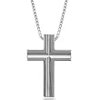 22" Necklace with Stainless Steel Box Chain and Tungsten Carbide Cross