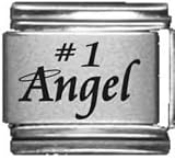 Clearly Charming Number 1 Angel Laser Italian Charm