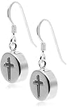 Sterling Silver Cross Dangle Earrings
