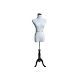 Dress Form: White Female Dress Form on Black tripod Stand Size 2-4