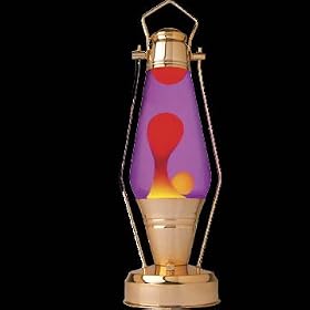 Lava Lamp NEW! Coach Lamp - Yellow wax and Purple liquid w Bronze Base by Lava Brand