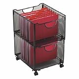 Filing Crate, Collapsible, Rolled Mesh Steel, Black