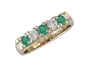 Daquilla 14K Gold 5 Stone Emerald and Diamond Ring