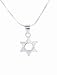 Sterling Silver Gem-Set Star of David CZ Pendant with 18 Snake Chain