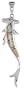 Sterling Silver Hammerhead Shark Pendant, Inlaid w/ Lab Opal with CZ, 2 1/16" (52 mm) tall,