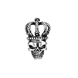 Skull with Crown Pendant - Pewter - 1.25'' Height Skull with Crown Pendant - Pewter - 1.25'' Height