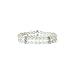14K White Gold 0.09 ct. Diamond and Fresh Water Pearl Two Row Bracelet - 7