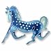 Jewelry : Clearly Charming Prancing Horse Sterling Silver and Enamel Pin