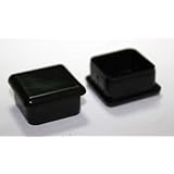 1" Square Tubing Plug Cap, Will Fit 1" Sq. X 16 Ga. (.065) Tubing, Black ABS Plastic, Pkg. Of 20 Plugs