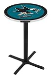 36" San Jose Sharks Counter Height Pub Table - Cross Legs