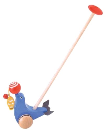 Childrens Toyshop   : Pintoy Wooden Push Along Seal
