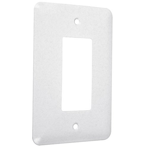 Hubbell WMTW-R Maxi Metallic Wallplate with One Decorator/Rocker, Single Gang, White Textured