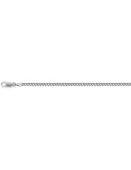 10K White Gold Hollow Gourmette Chain Necklace - Width 2.0mm - Length 18"