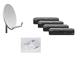 Opticum 4 Teilnehmer Komplettanlage (4x FS10p Satelliten Receiver, 4x LNB, 1x Antenne)