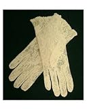 Stretch Nylon Lace 2-Button Shortie, extra sheer & delicate with shell stitched scalloped hem Bridal Wedding Formal Prom Gloves