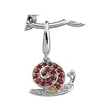 14K Two-Tone Gold Sapphire and Diamond Snail Charm/Pendant
