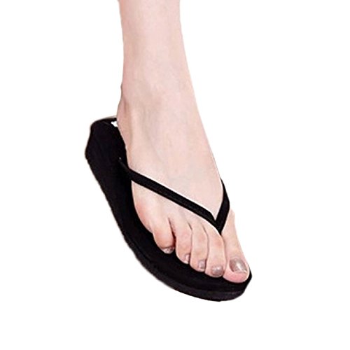 Ularmo Womens Skid Suitable Sandals Slippers Summer Beach Slippers Massage Slippers (Black, 6)