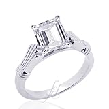 0.70 Ct Emerald Cut Solitaire Vintage Antique Celtic Diamond Engagement Ring VVS2
