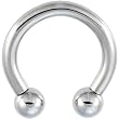 8 Gauge STEEL HORSESHOE Circular Barbell - 5/8" 6 mm ball