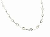 Bezel Set White Sapphire Chain in White Gold by Barry Kronen