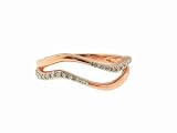 Organic Wave Band in Rose Gold with Pave Diamonds by Ylang|23