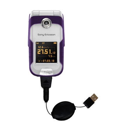 Retractable USB Cable for the Sony Ericsson W710i with Power Hot Sync and Charge capabilities - uses Gomadic TipExchange Technology