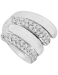 Diamond By-pass Ring 14K White Gold - 1.00 CT Diamonds