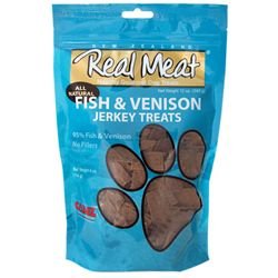 Real Meat Fish & Venison Jerky Dog Treats 12-oz pouch