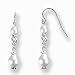 Stardust Silver Twist Bead Cultured Pearl Drop Earrings, White
