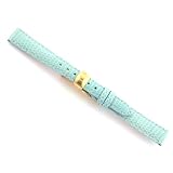 Watchband Genuine Lizard Light Blue 14mm