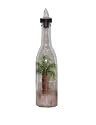 ArtisanStreet's Palm Tree Design Pour Bottle. Hand Painted. Signed by Artisan.