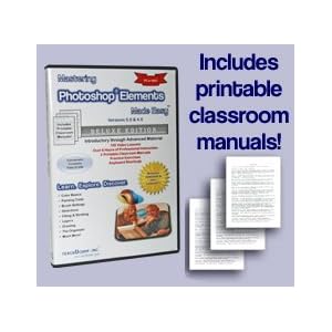 Mastering Photoshop Elements Made Easy Training Tutorial v. 7, 6, 5 & 4  How to use Elements Video e Book Manual Guide. Even dummies can learn from this total CD for everyone, featuring Introductory through Advanced material from Professor Joe