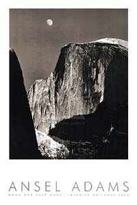ポスター アンセル アダムス Moon and Half Dome (エンボスマーク入)