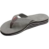 Mens Rainbow Sandals Mens Premier Leather Double Stack Grey XX-Large (12-13.5)