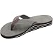 Rainbow Sandals Mens Premium Double Layer Arch Leather Sandals - Grey Small