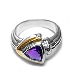18KY and Sterling Silver Amethyst Ring