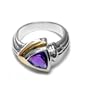 18KY and Sterling Silver Amethyst Ring