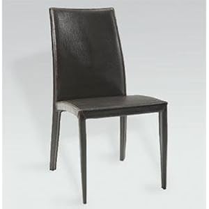ItalModern 02402 Daisy Leather Chair Set of 2- Brown by ItalModern