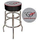 Corvette C5 Padded Bar Stool - Silver - Game Room Products > Pub Stools > Automotive